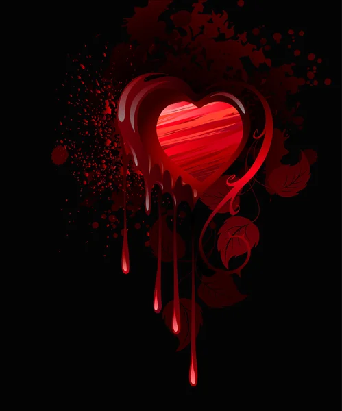 Coeur rouge peint — Image vectorielle