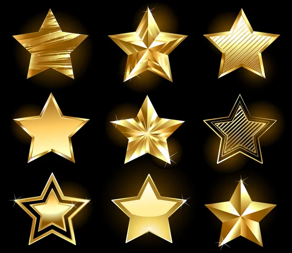 Set of gold stars — Stock Vector