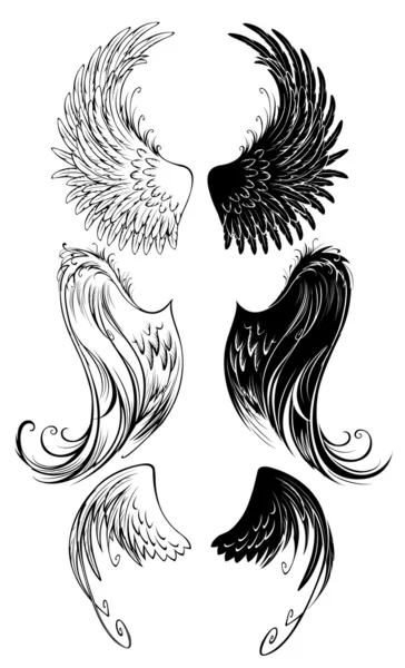 様式化された天使の翼 — ストックベクタ