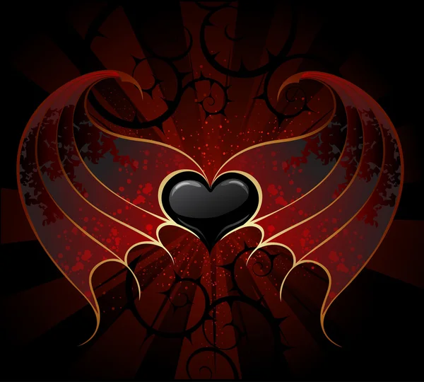 Gothic vampire heart — Stock Vector