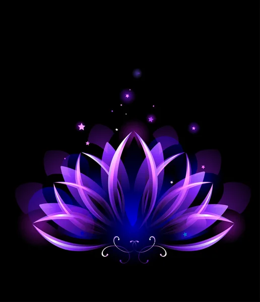 Purple lotus — Stock Vector