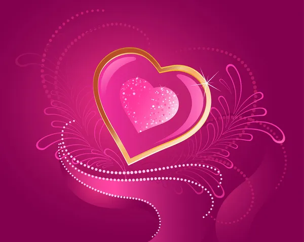 Precious pink heart — Stock Vector