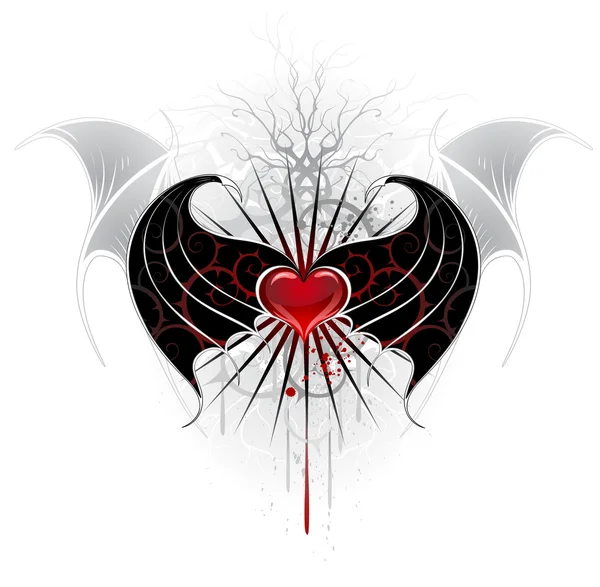 Red heart of a vampire — Stockový vektor