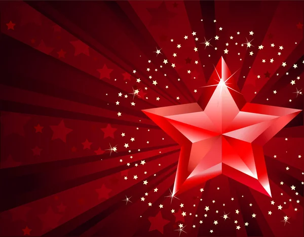 Estrella pura roja — Vector de stock