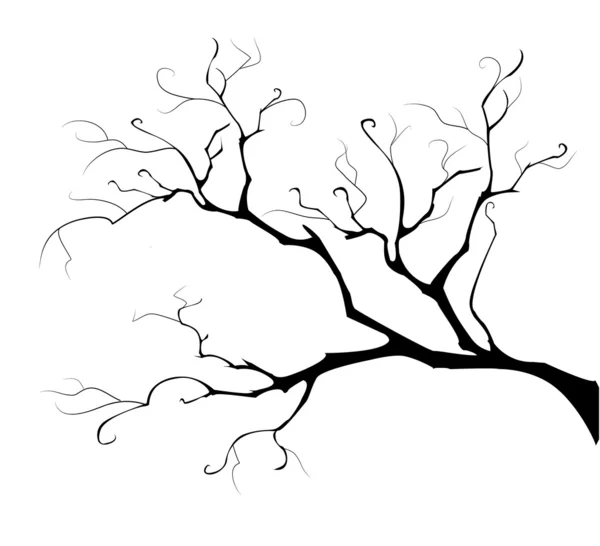 Silueta del árbol de ramas — Vector de stock