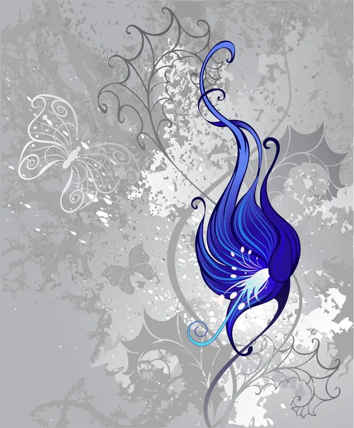 Étrange fleur bleue — Image vectorielle