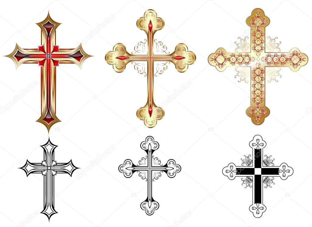 three gold cross