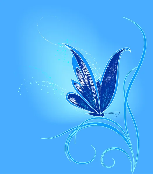 Blauer Schmetterling — Stockvektor