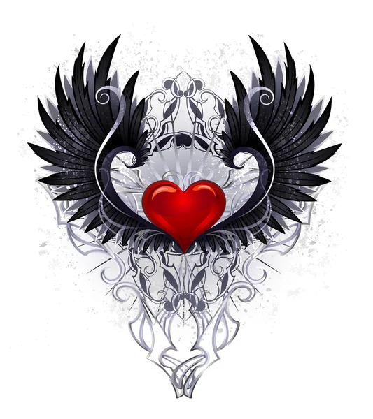 Dark angel srdce — Stockový vektor