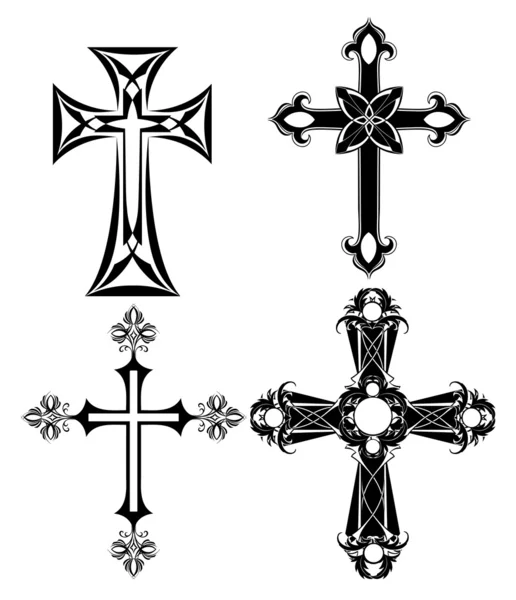 Quatre croix noire — Image vectorielle