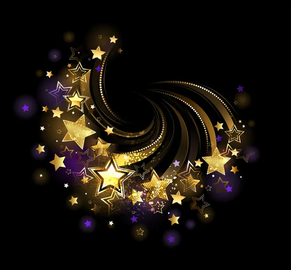 Flying gold star — Stock Vector