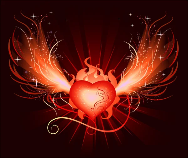 Corazón del fénix — Archivo Imágenes Vectoriales