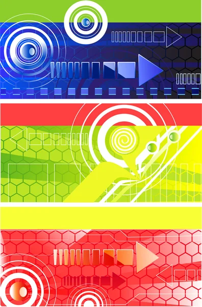 Bannière horizontale avec flèches de symbole — Image vectorielle