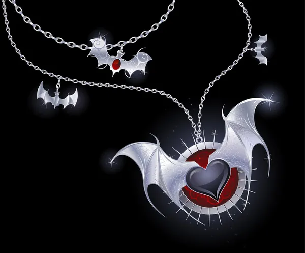 Coeur d'argent d'un vampire — Image vectorielle