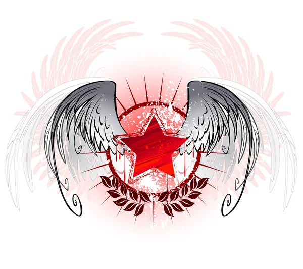 Boya ile boyanmış kırmızı yıldız — Stok Vektör