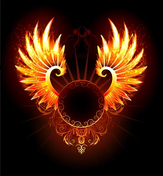 Banner con phoenix alas — Vector de stock