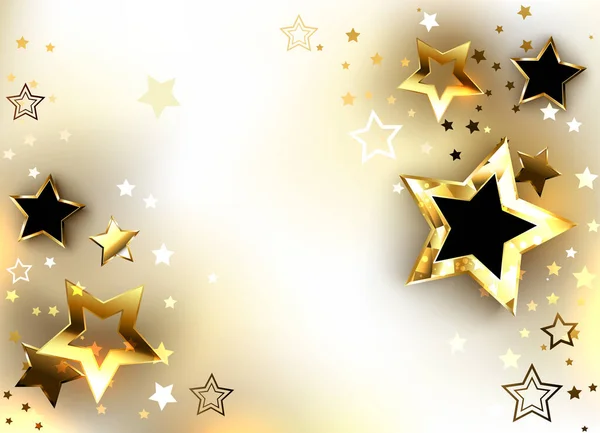 Light Background Golden Sparkling Stars Design Gold Stars — Stock Vector