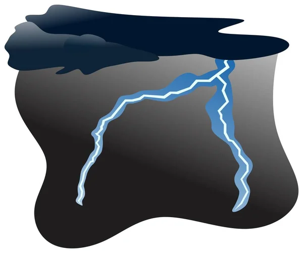 Relâmpago Trovoada Flash Noite Vetor Céu Desenho Nuvens Negras Trovão — Vetor de Stock