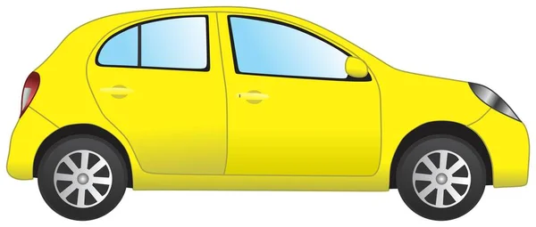 Amarelo Hatchback Família Carro Vetor Desenho Fundo Branco Isolado Vista —  Vetores de Stock