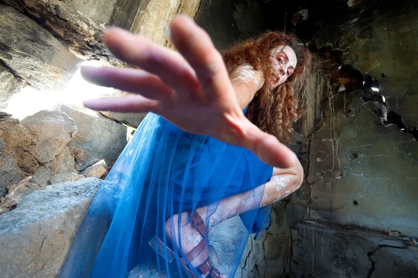 Woman fairy reaching hand — Stock Photo, Image