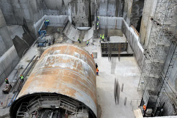 Tunnel digging machine building metro — Stock Photo, Image