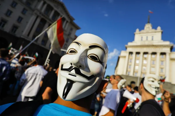 Protesto máscara anônima — Fotografia de Stock
