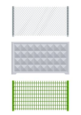 Meallic net and concrete fence clipart
