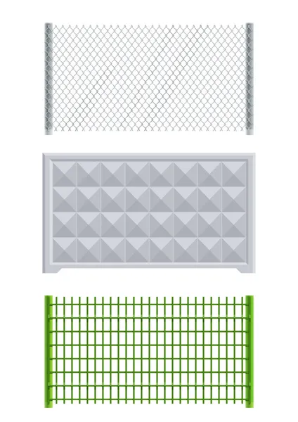 Rete metallica e recinzione in cemento — Vettoriale Stock