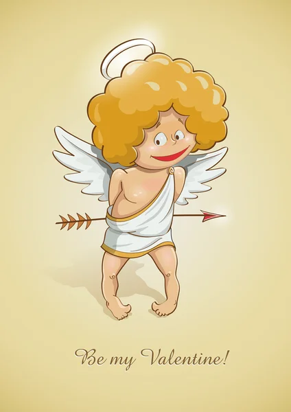 Angel cupid voor Valentijnsdag — Stockvector