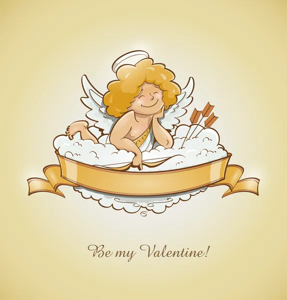 Ángel del amor Cupido para el día de San Valentín — Vector de stock