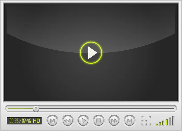 Interfaz de reproductor multimedia de vídeo — Vector de stock