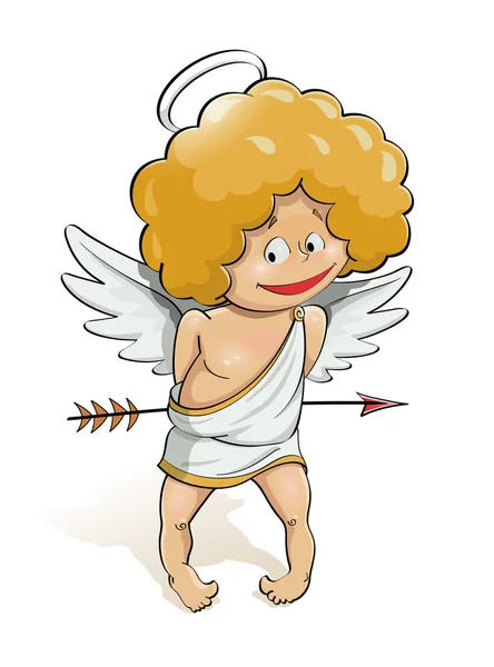 Ángel Cupido para el día de San Valentín — Vector de stock