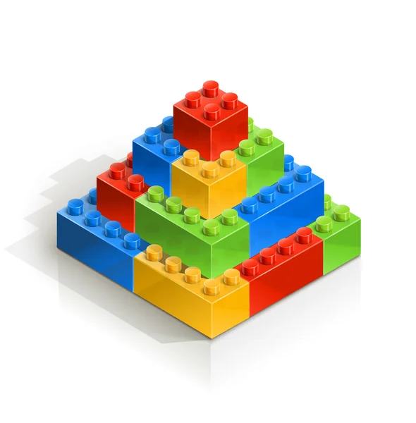 Tégla piramid meccano játék — Stock Vector