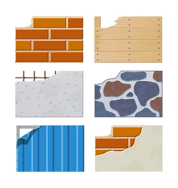 Pared. Conjunto de iconos de construcción . — Archivo Imágenes Vectoriales