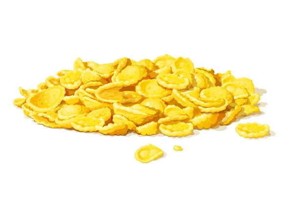 Cornflakes. Des céréales de maïs. Illustration vectorielle. — Image vectorielle