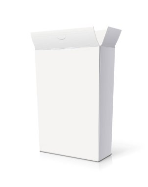 Karton kutu. Yiyecek için toplanın. Beyaz arka planda izole edilmiş. Eps10 vektör illüstrasyonu.