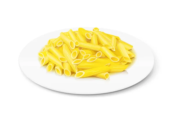 Pasta en el plato. Macarrones. Comida italiana tradicional. Vector. Ilustraciones De Stock Sin Royalties Gratis