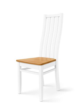 Beyaz ahşap sandalye. Mutfak mobilyası. Vektör. Bölüm 10