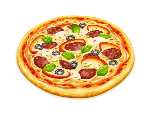 Pizza. Traditionelle italienische Küche. Eps10-Vektorillustration. — Stockvektor