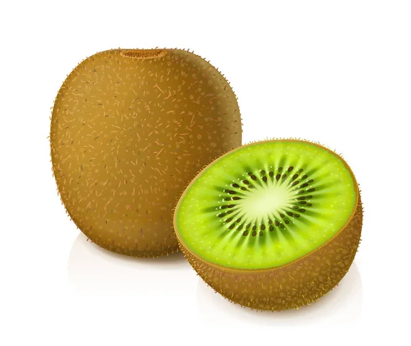 Kiwi. Fruta jugosa madura exótica. Ilustración vectorial. — Vector de stock