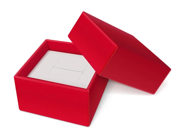 Caja Regalo Roja Para Joyas Aislado Sobre Fondo Blanco Ilustración — Archivo Imágenes Vectoriales