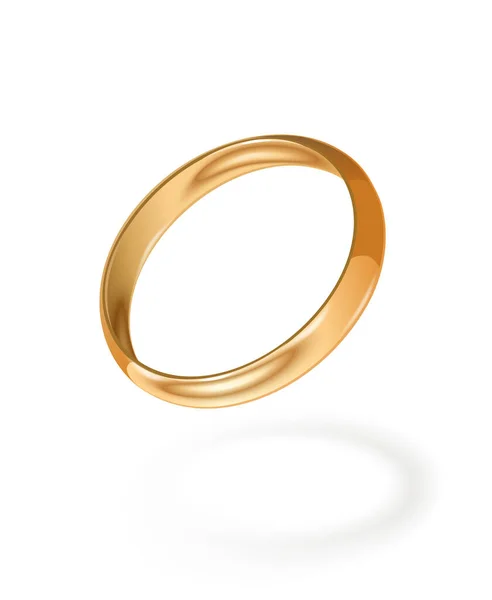 Золотое обручальное кольцо. Драгоценности. Векторная иллюстрация. Векторная Графика