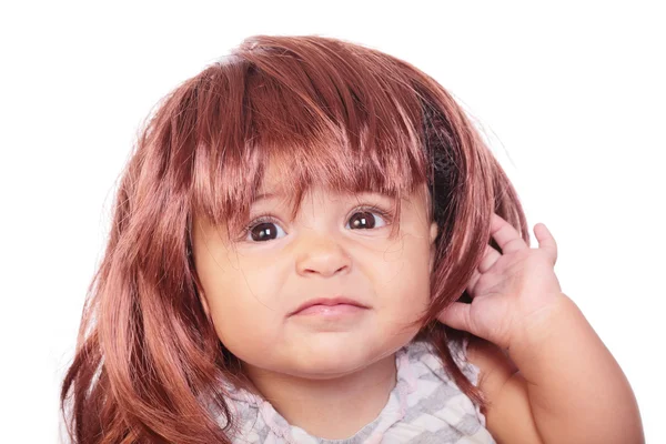 Baby and wig — Stock Photo, Image