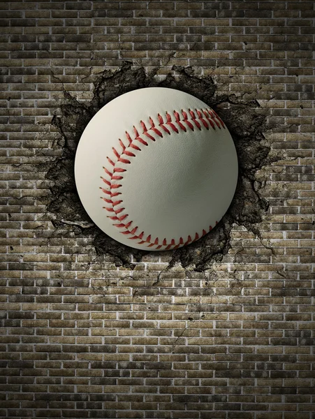 Béisbol en la pared —  Fotos de Stock