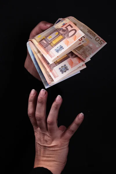 Dirty hands and money — Stock Photo, Image