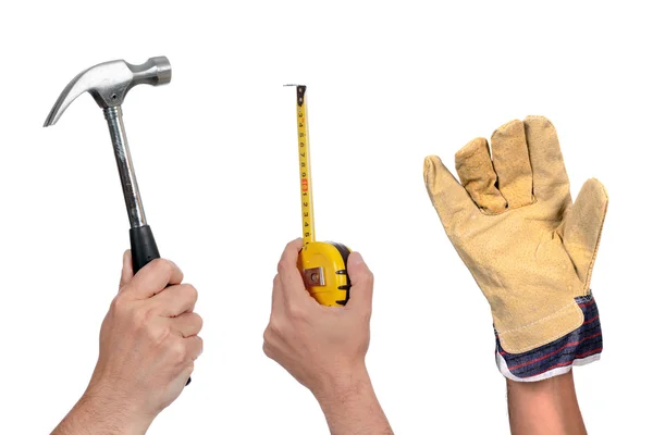 Hammer und Handschuh — Stockfoto