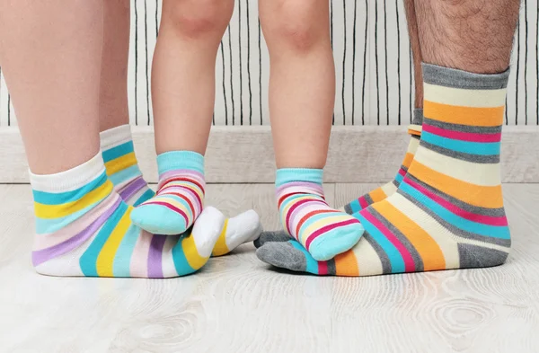 Familie in sokken — Stockfoto