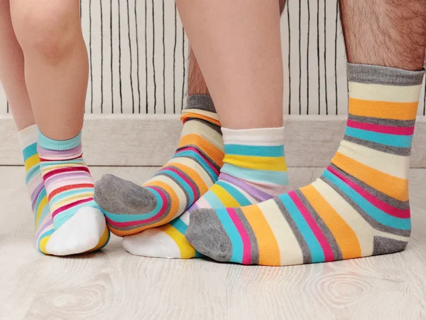 Family in socks — Stock Photo, Image