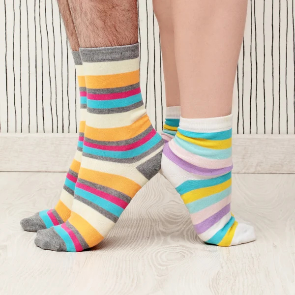 Paar in sokken — Stockfoto
