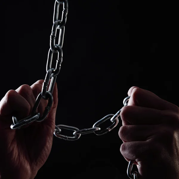 Human and chains — Stock Photo, Image